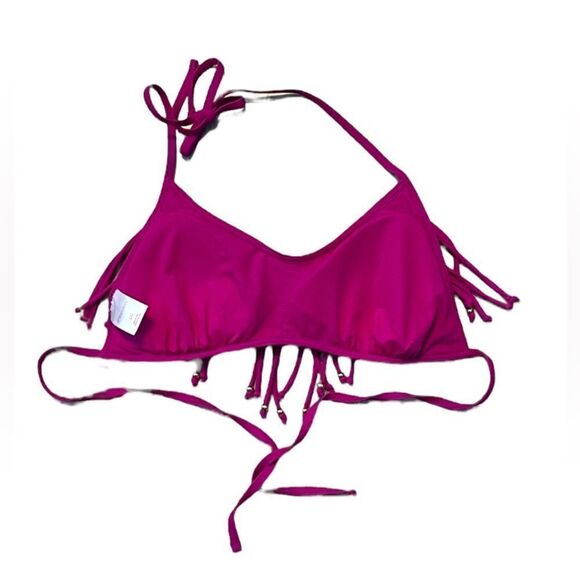 women's Large Fuchsia String Bikini Padded Top XHILARATION - Picture 6 of 13